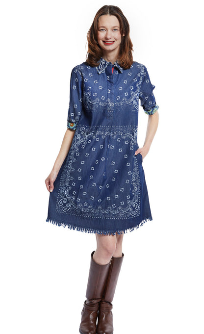 Dizzy Lizzie | Chatham Dress Indigo Bandana Print | Cloister Collection | DRESSES