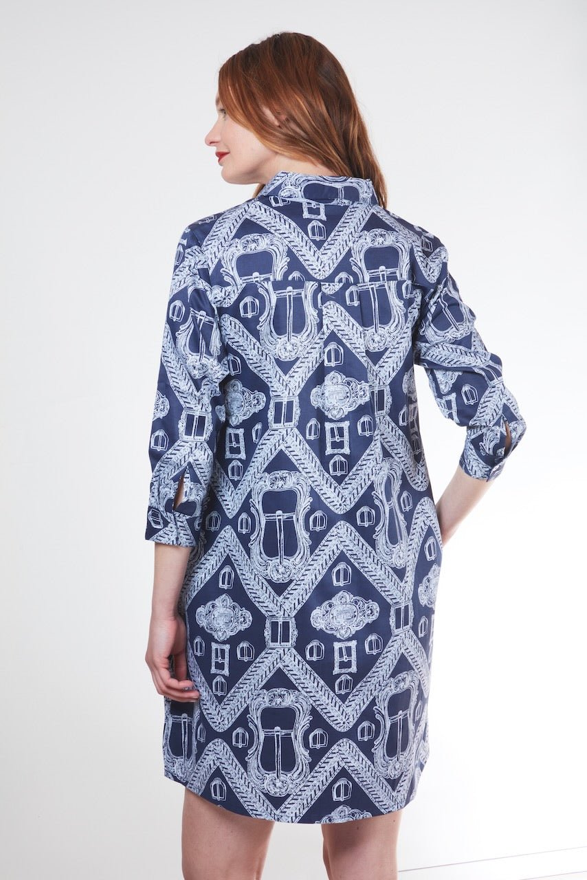 Dizzy - Lizzie | Chatham Dress Navy Ground Buckle Print | Cloister Collection | DRESSES