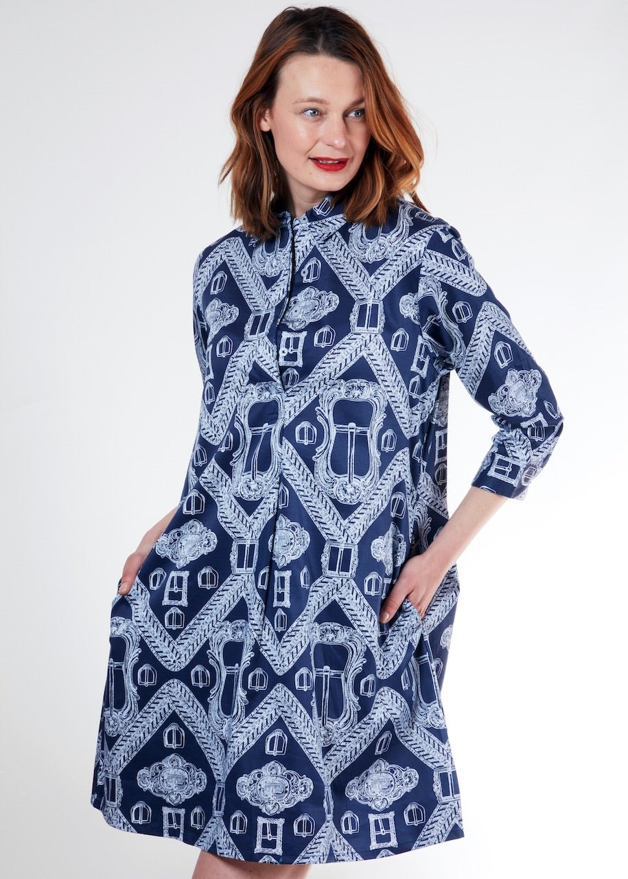 Dizzy - Lizzie | Chatham Dress Navy Ground Buckle Print | Cloister Collection | DRESSES