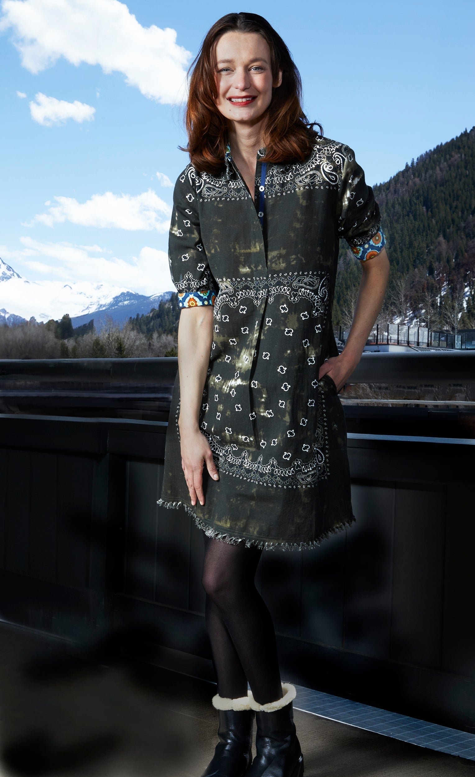 Dizzy Lizzie | Chatham Dress Olive Green Bandana Print | Cloister Collection | DRESSES