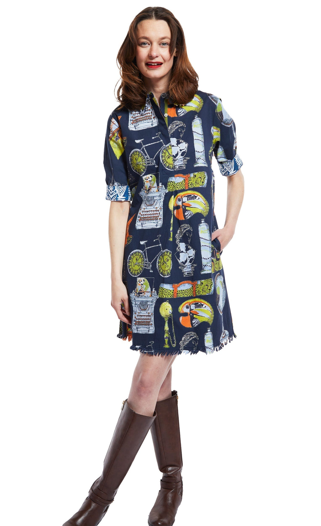 Dizzy Lizzie | Chatham Dress Vintage History Print | Cloister Collection | DRESSES