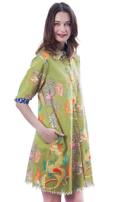 Dizzy - Lizzie | Chatham Od Green Dragons Print | Cloister Collection | DRESSES