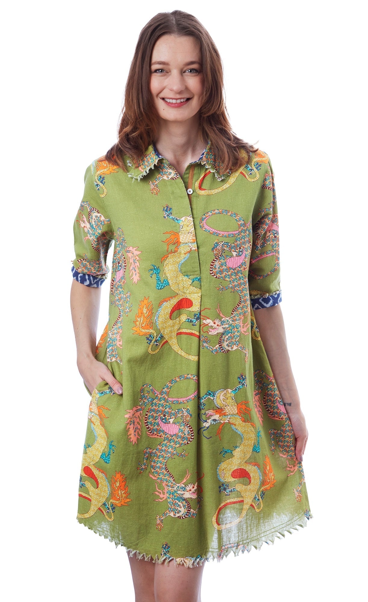 Dizzy - Lizzie | Chatham Od Green Dragons Print | Cloister Collection | DRESSES