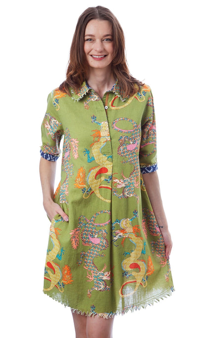Dizzy - Lizzie | Chatham Od Green Dragons Print | Cloister Collection | DRESSES