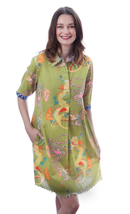 Dizzy - Lizzie | Chatham Od Green Dragons Print | Cloister Collection | DRESSES