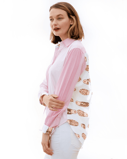 Dizzy Lizzie | Chesapeake Hi Low Pink Stripe and Loafers | Cloister Collection | SHIRTS