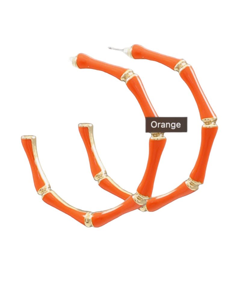 Golden Stella | Cloister Collection | Enamel Bamboo Hoops | Cloister Collection | JEWELRY