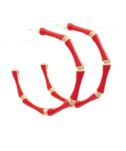 Golden Stella | Cloister Collection | Enamel Bamboo Hoops | Cloister Collection | JEWELRY