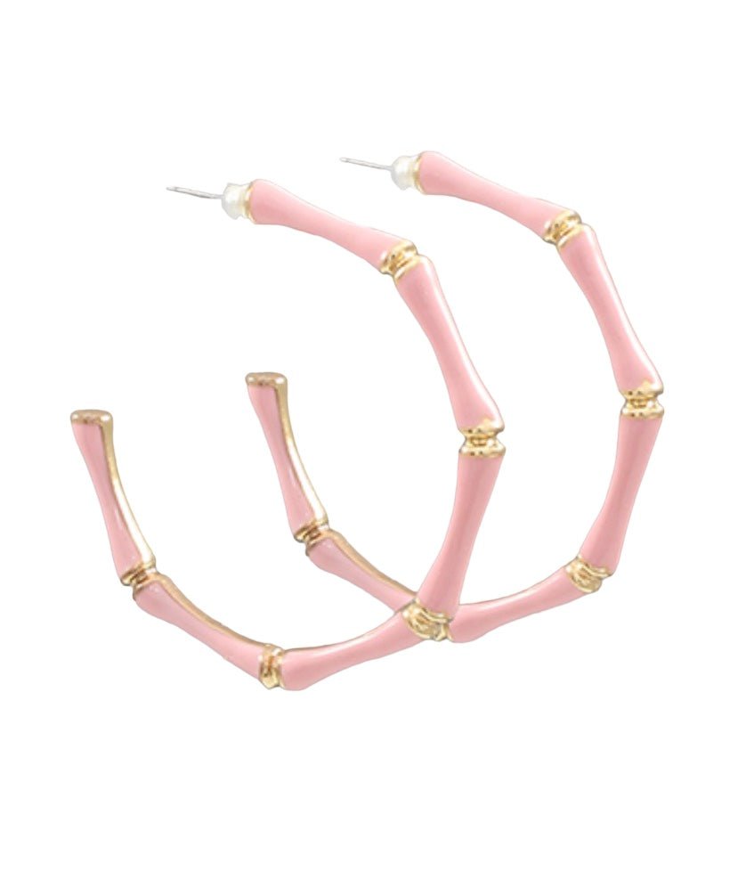 Golden Stella | Cloister Collection | Enamel Bamboo Hoops | Cloister Collection | JEWELRY