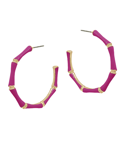 Golden Stella | Cloister Collection | Enamel Bamboo Hoops | Cloister Collection | JEWELRY