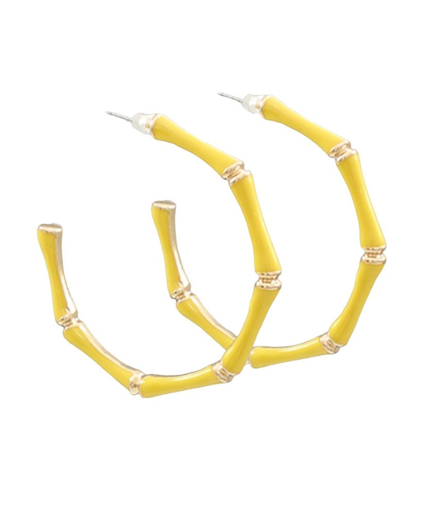 Golden Stella | Cloister Collection | Enamel Bamboo Hoops | Cloister Collection | JEWELRY