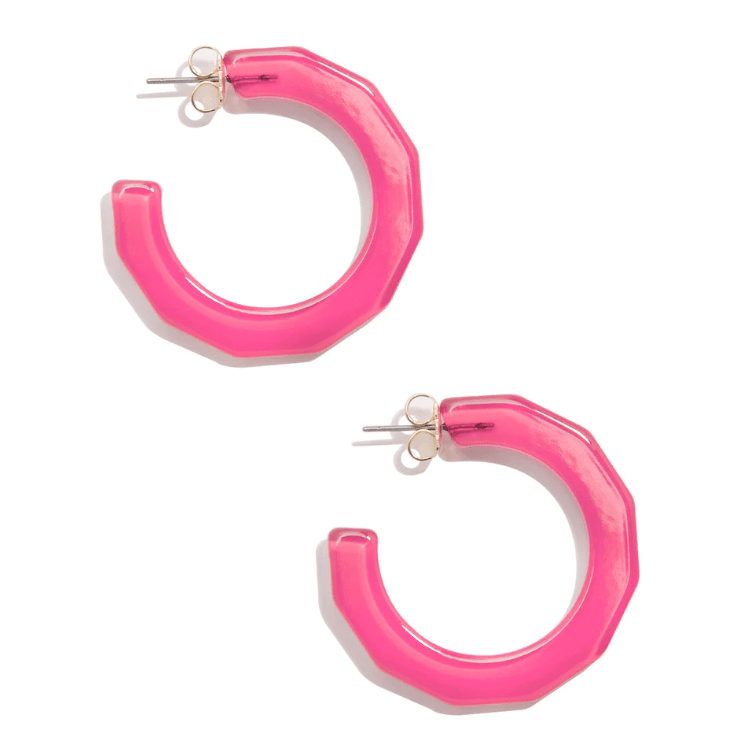 Zenzii | Cloister Collection | Large Textured Open Hoop Resin | Cloister Collection | JEWELRY