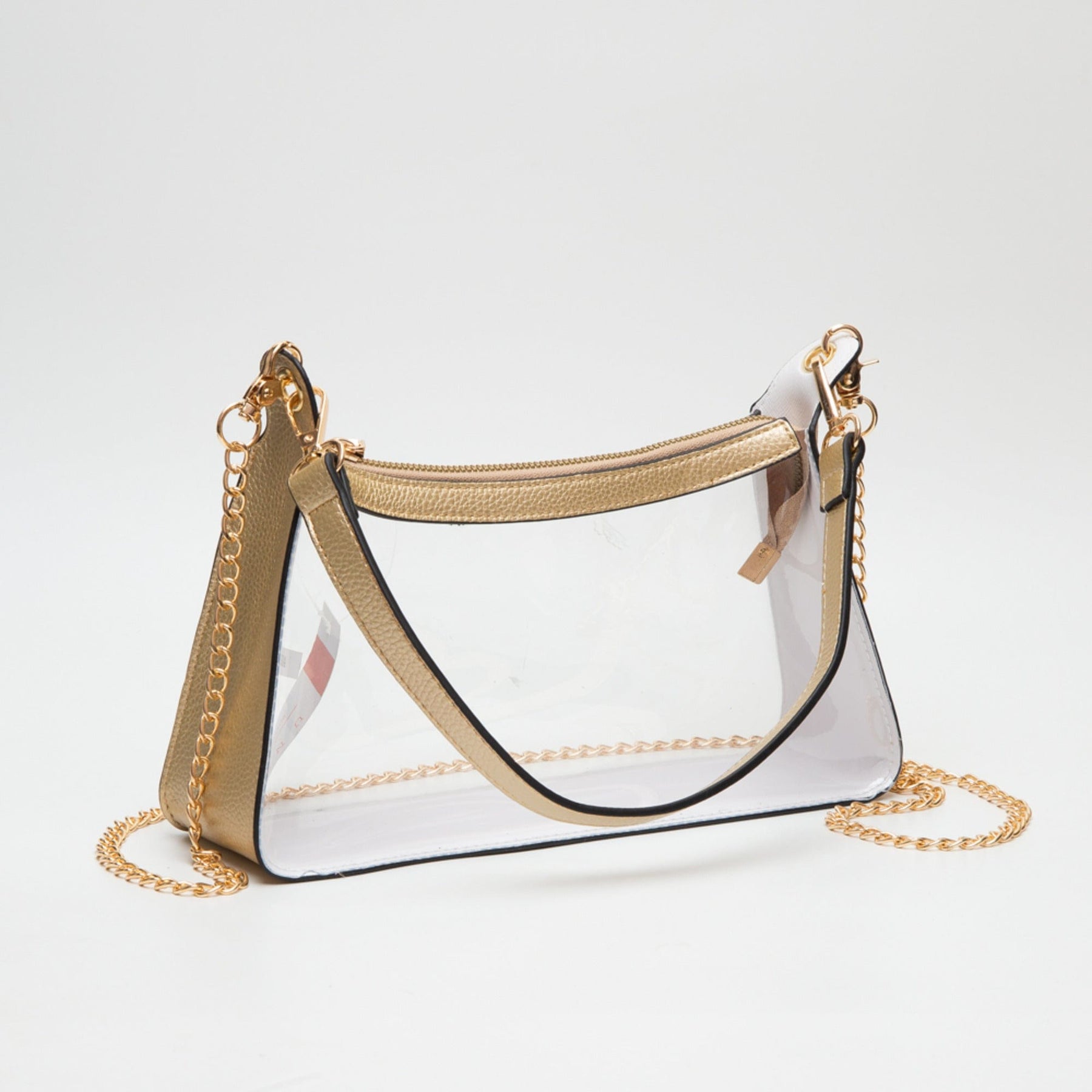 Mimi Wholesale | Cloister Collection | Marilyn Clear Satchel Bag With Chain Strap | Cloister Collection | HANDBAGS