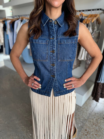 Franka Vest - Dark Denim