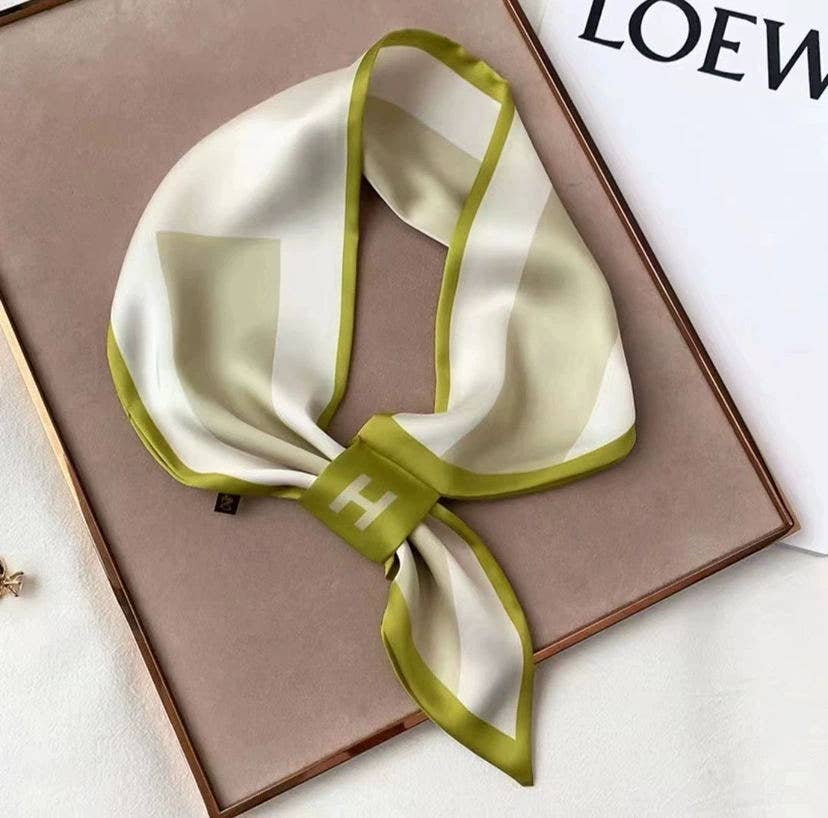 Winding River | Green Striped H Loop Scarf