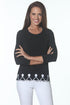 Eli | Eli | 3/4 Sleeve Top with Embroidered - Black/White | Cloister Collection | TOPS