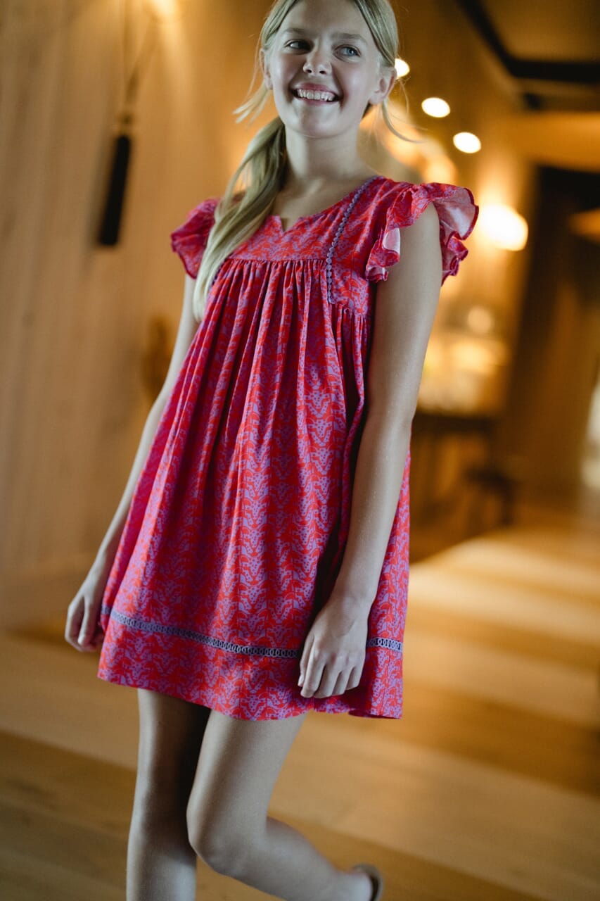 Briton Court | Girls Ellen Dress - Red
