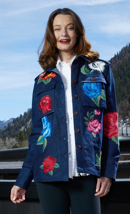 Dizzy Lizzie | Embroidered Denim Jacket | Cloister Collection | JACKET