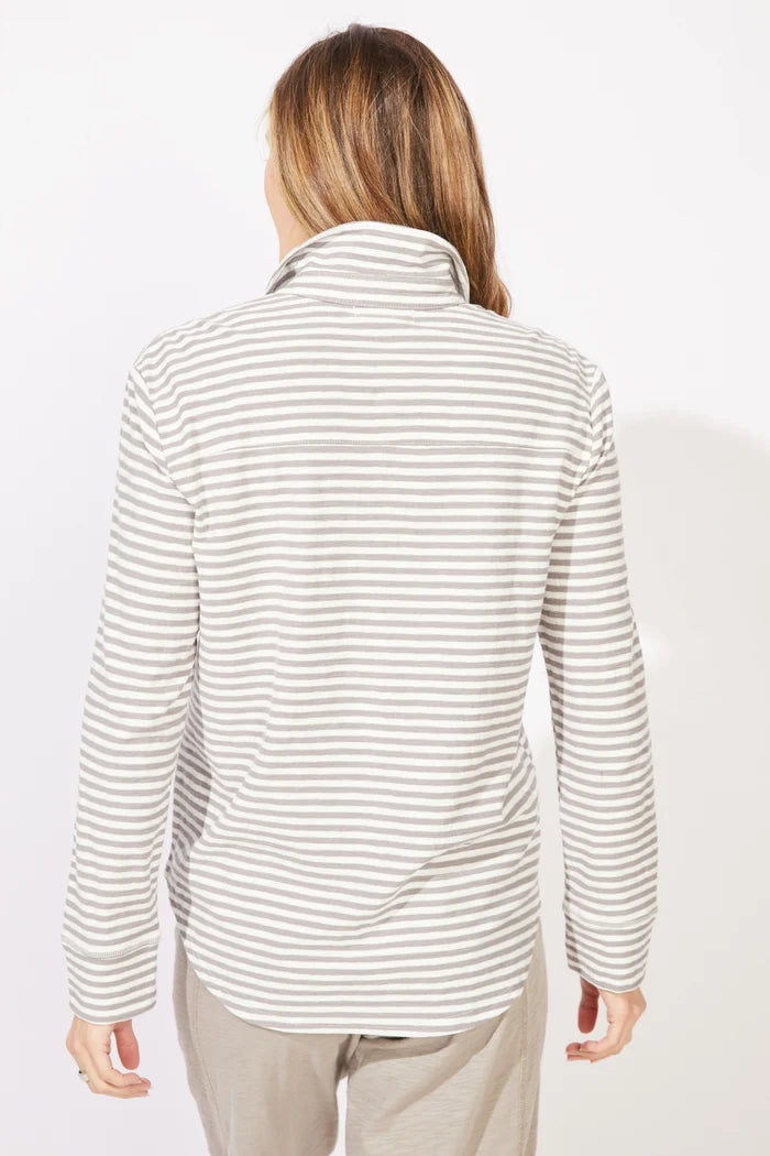 escape by habitat Verona Stripe Split Neck Top 