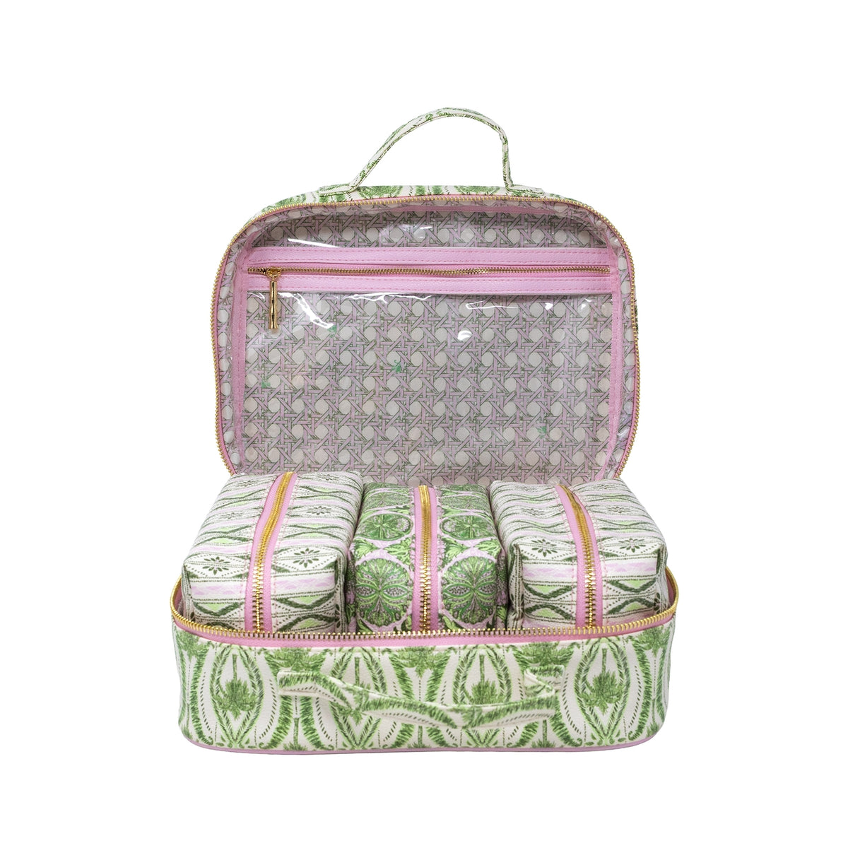 Toiletry Case, Textured Palm Stripe