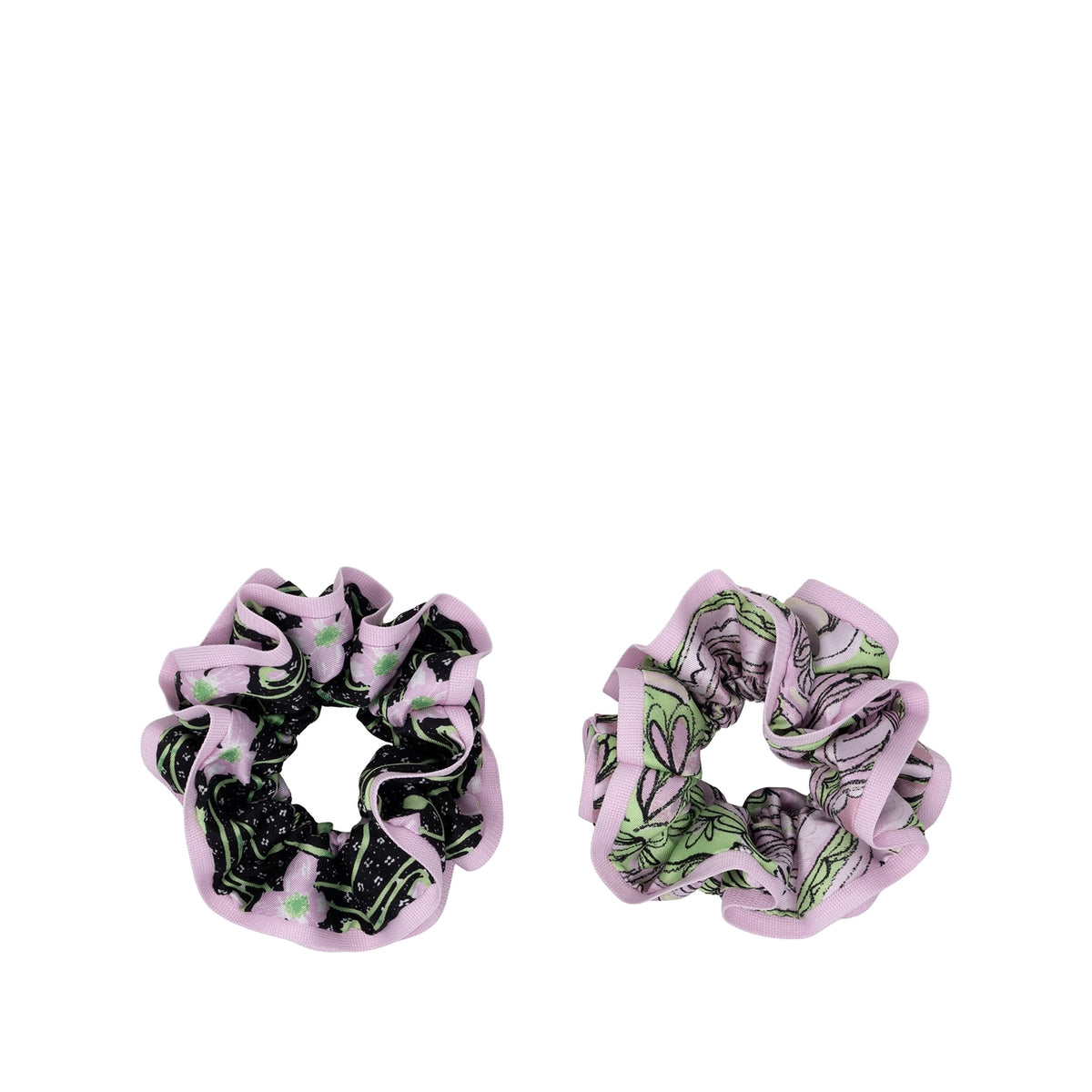 Layered Ruffle Scrunchie Set, Blushing Blooms/Estoril