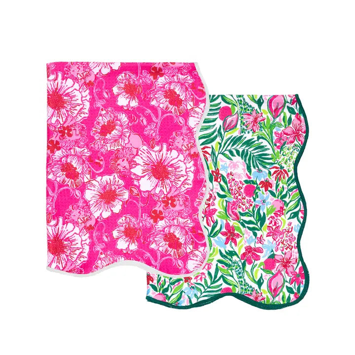 Lilly Pulitzer | Tea Towel Set, Feeling Poppy/Glowing Gardens