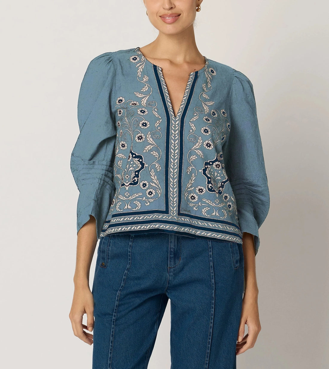 Cleobella | Farrah Blouse - Cardamon Blue