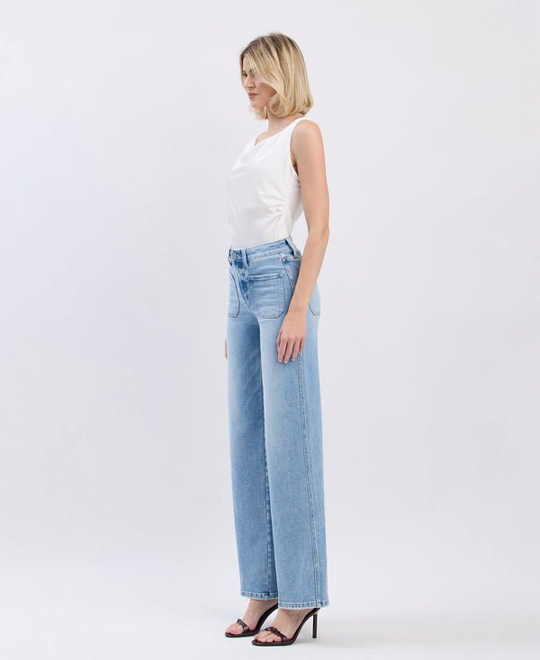 Flying Monkey | Flying Monkey | High Rise Patch Pocket Wide Leg Jeans | Cloister Collection | JEANS