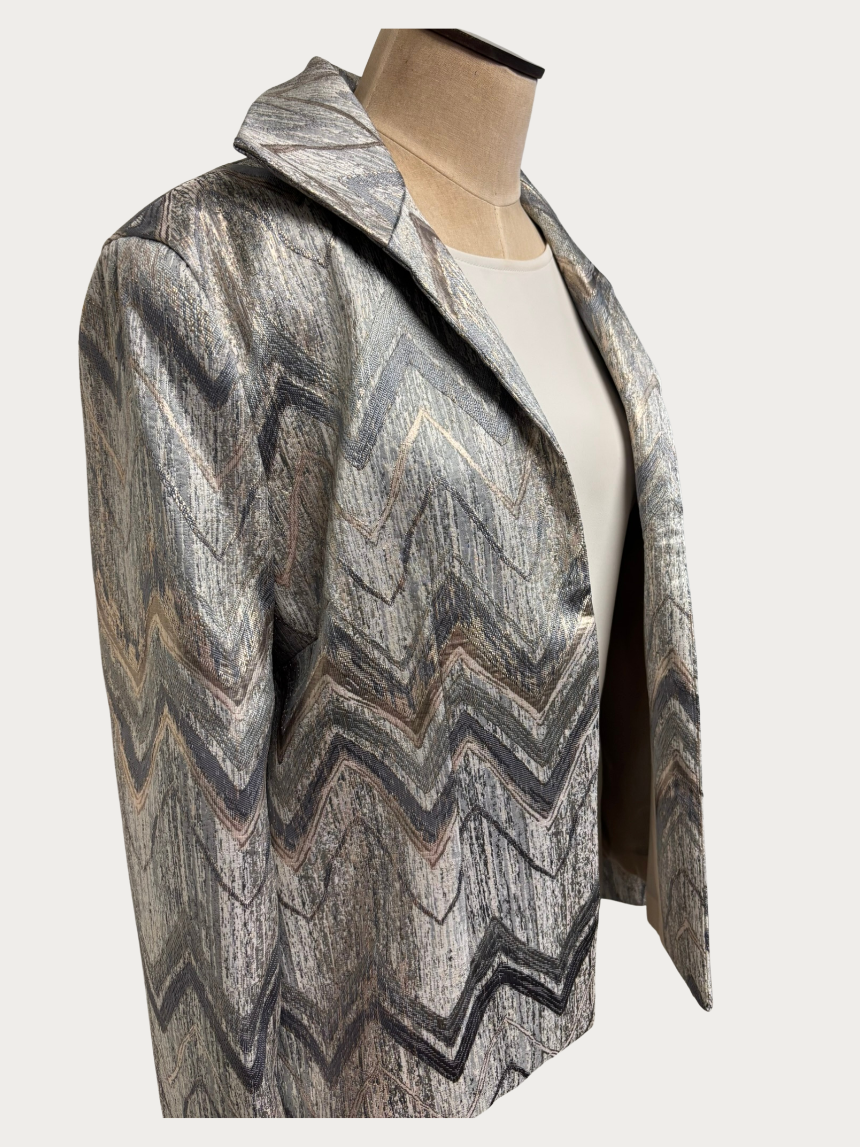 Grace Chuang | Chevron Silver and Gold Jacket