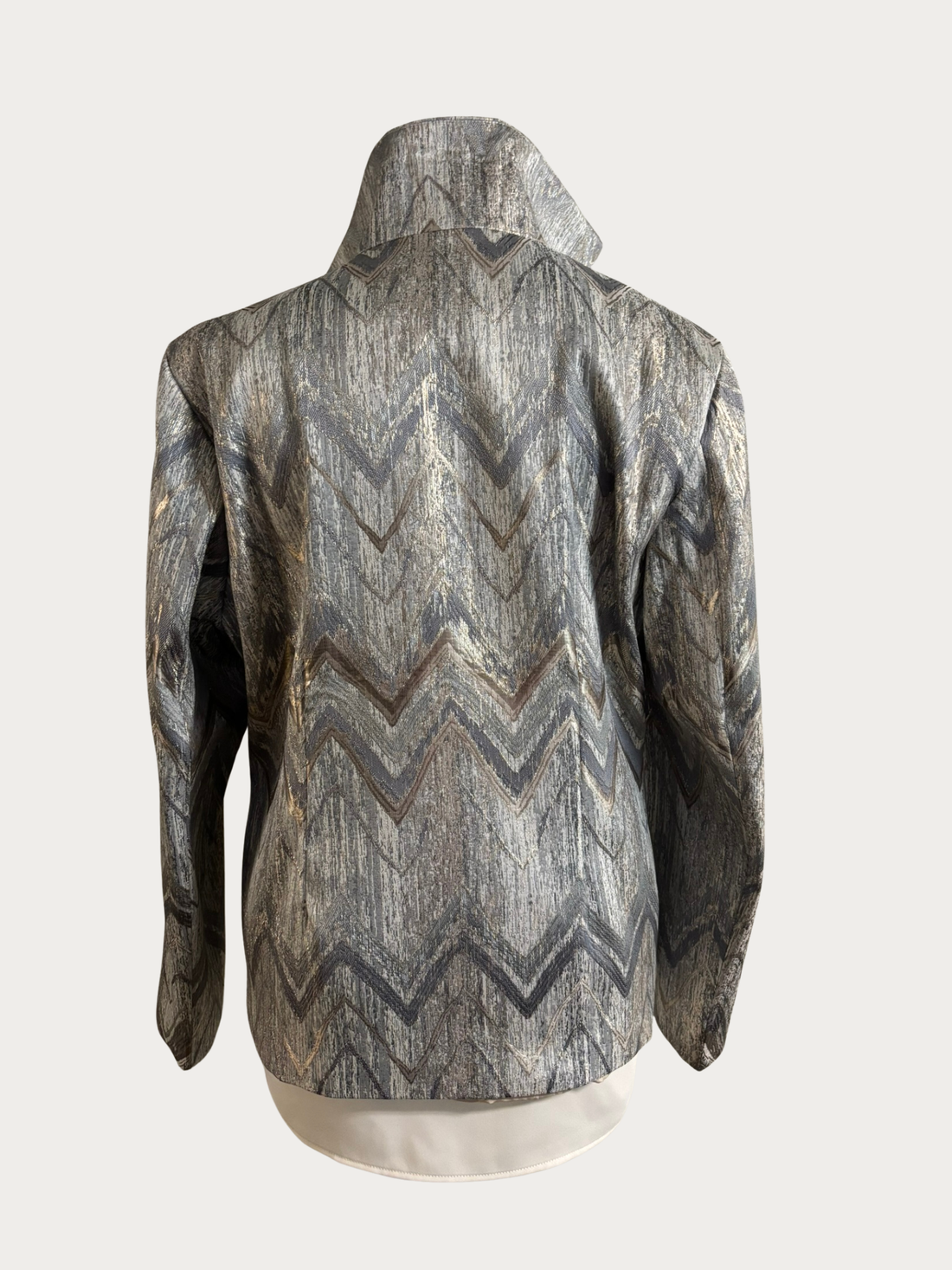 Grace Chuang | Chevron Silver and Gold Jacket