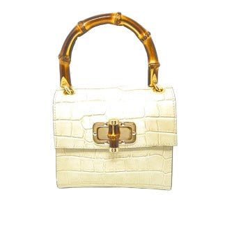 German Fuentes | German Fuentes | Bamboo Handle Handbag Lt Beige | Cloister Collection | HANDBAGS