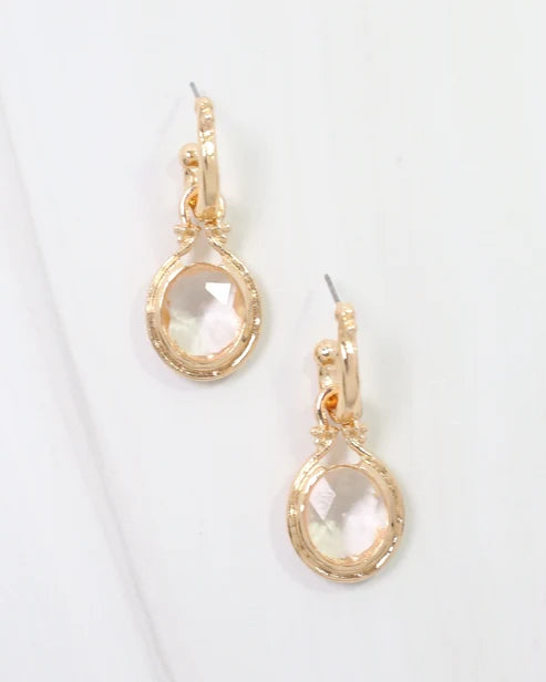 Medford Circular Drop Hoop Earring Clear