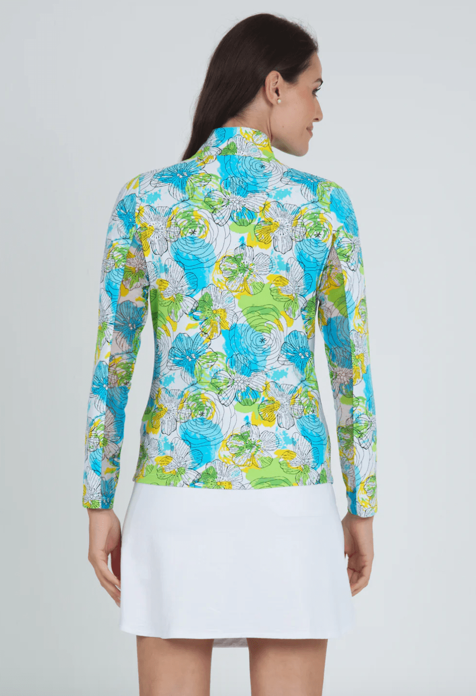 Ibkul | Ibkul | Lime Mock Neck Top | Cloister Collection | Tops