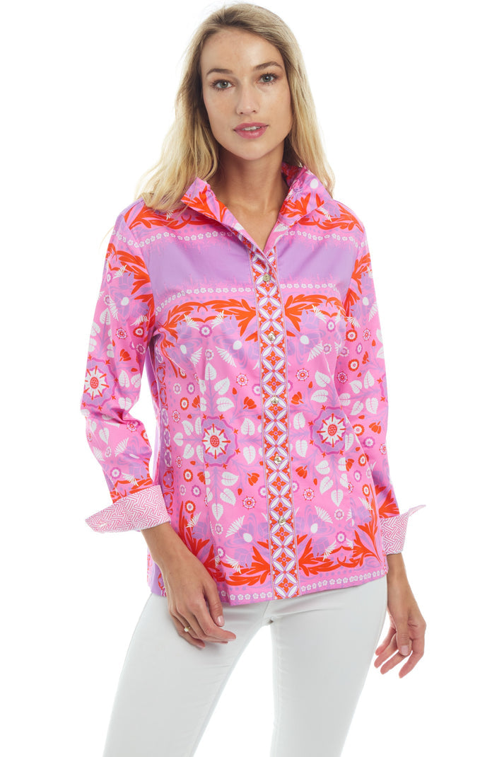 Patty Kim | 26&quot; Elizabeth Blouse - Chocolate Veneto