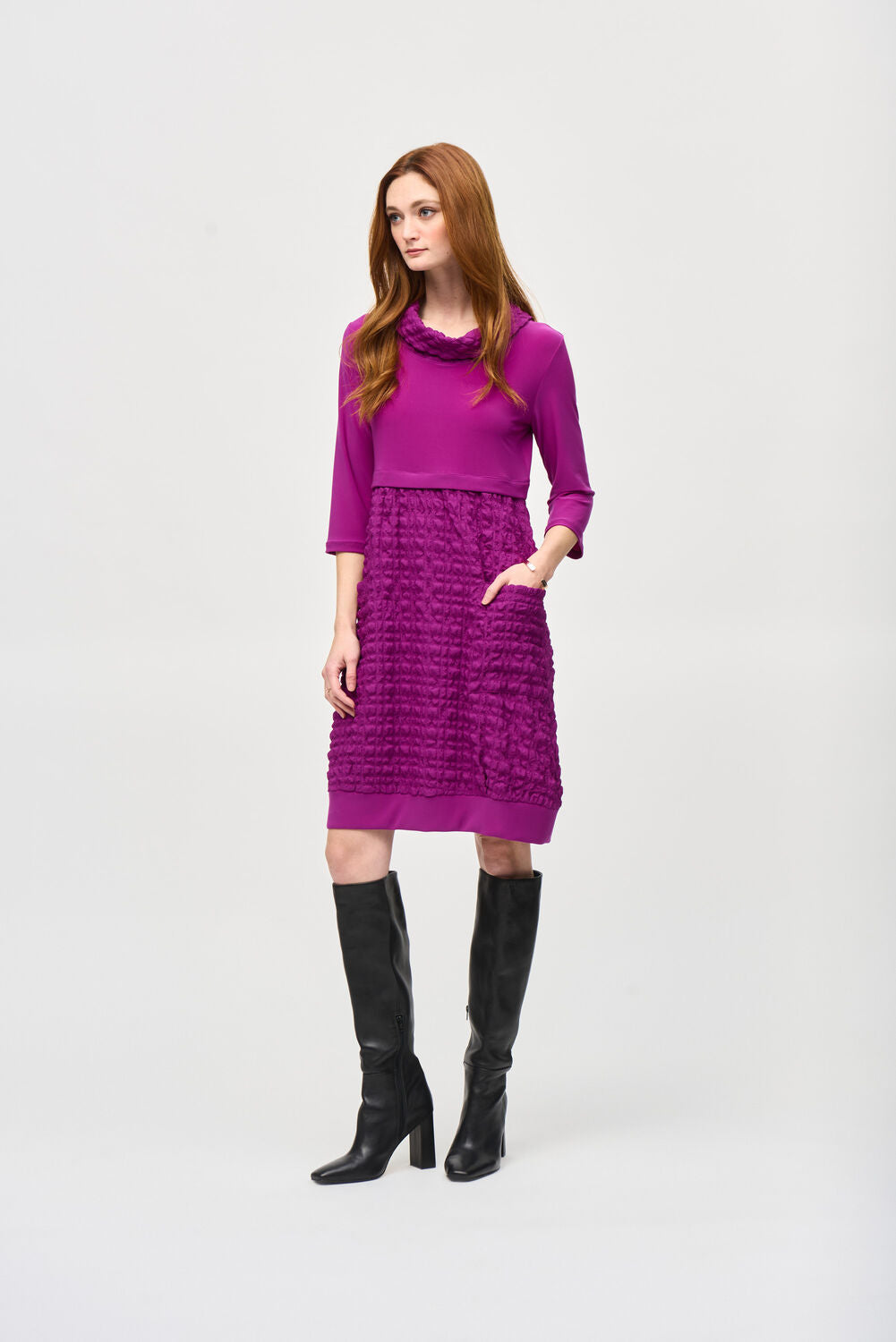 Joseph Ribkoff | Dress W/pucker Knit