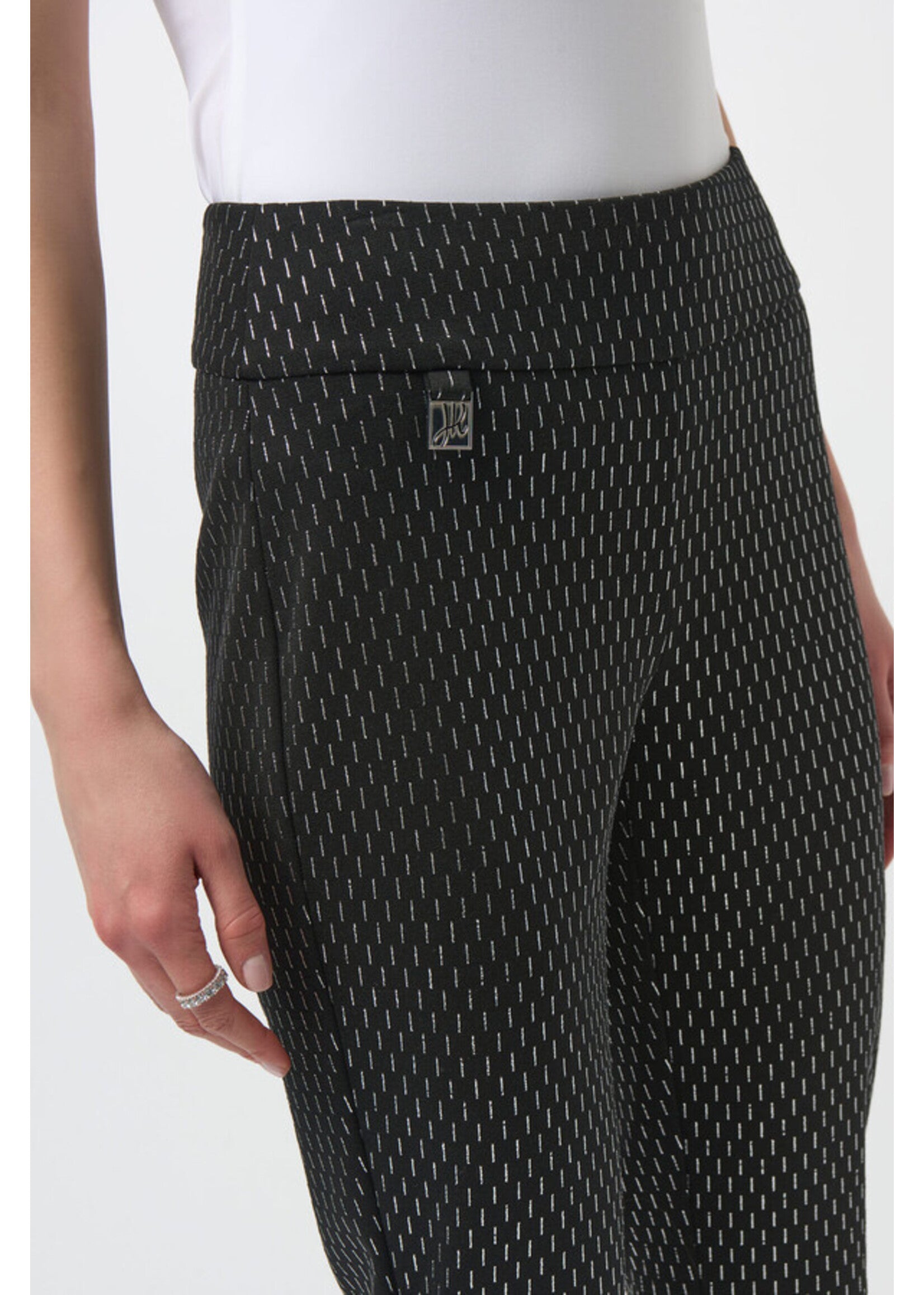 Joseph Ribkoff | Knit Slim Fit Pants - Black/Silver