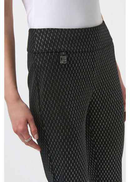 Joseph Ribkoff | Knit Slim Fit Pants - Black/Silver