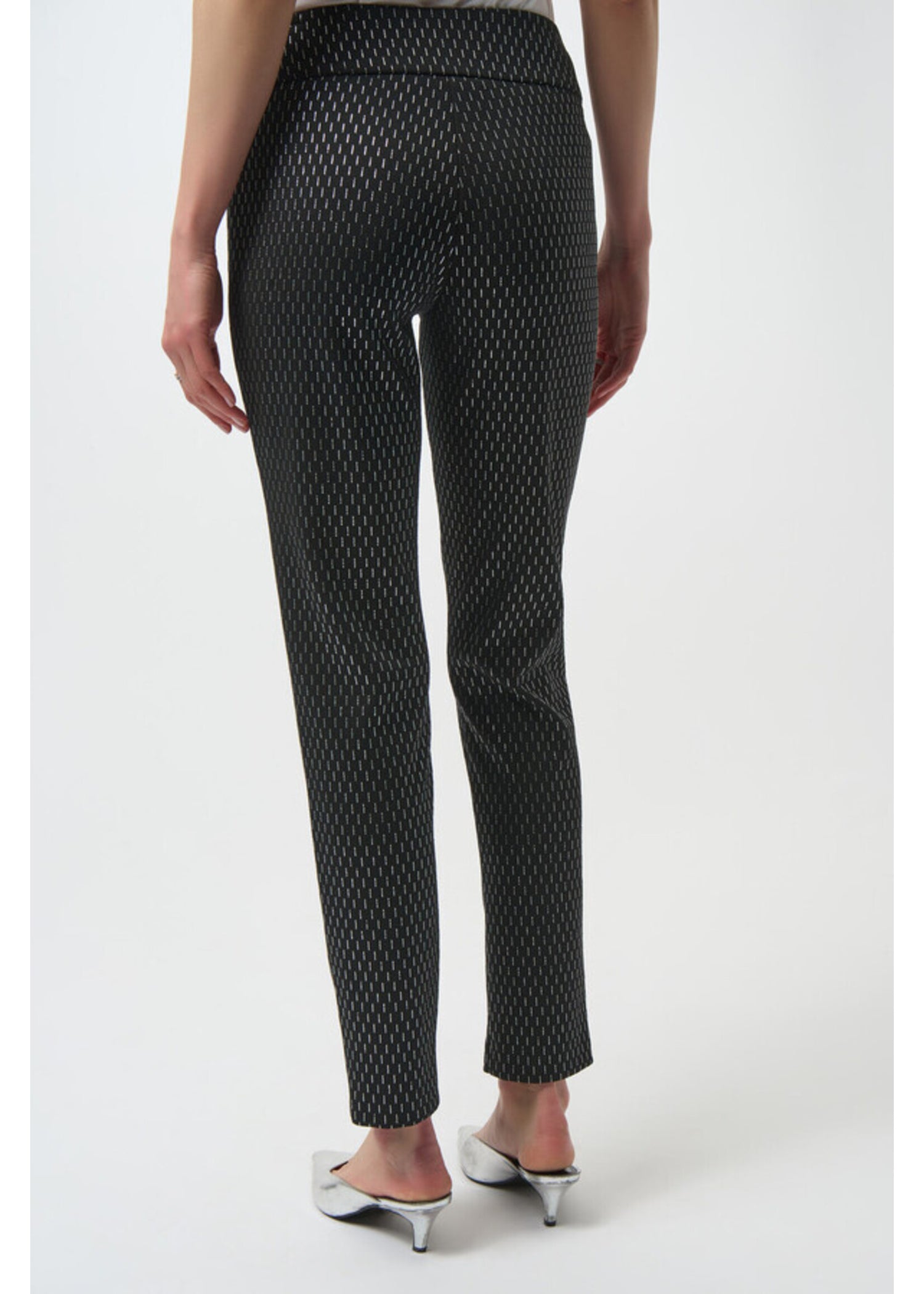 Joseph Ribkoff | Knit Slim Fit Pants - Black/Silver