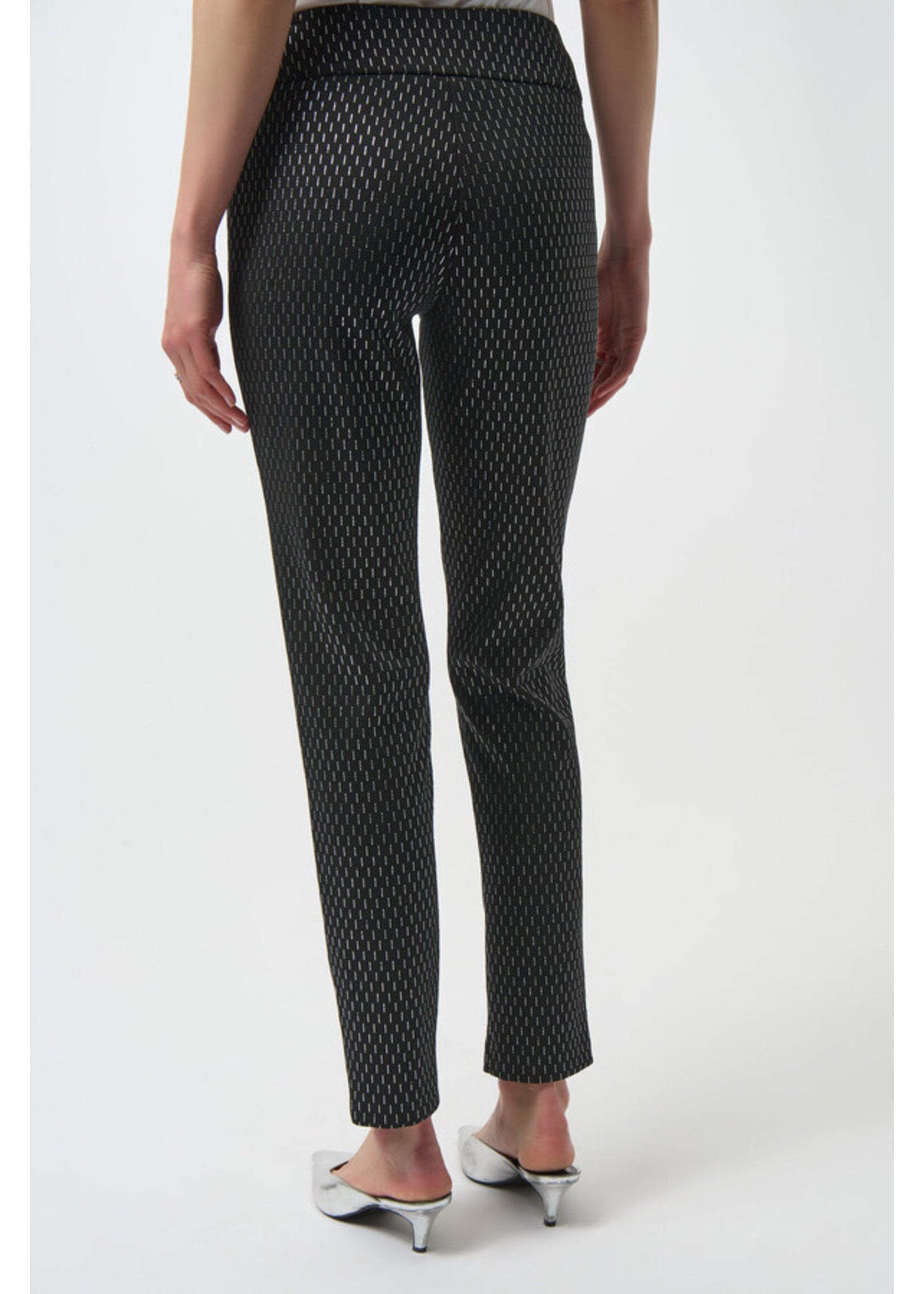 Joseph Ribkoff | Knit Slim Fit Pants - Black/Silver