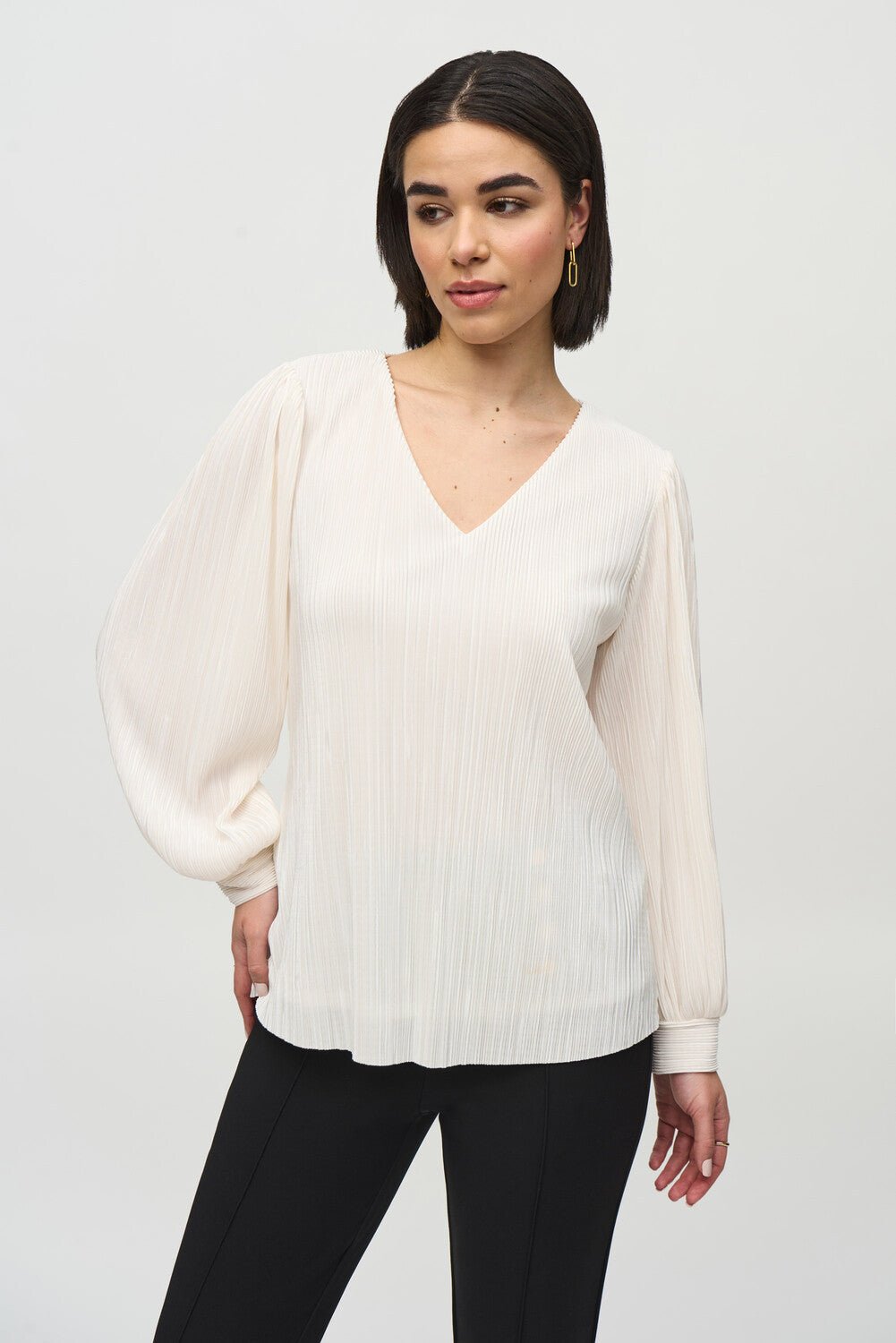 Joseph Ribkoff | Joseph Ribkoff | Pleated Vnk Top | Cloister Collection | EVENINGSEPARATE