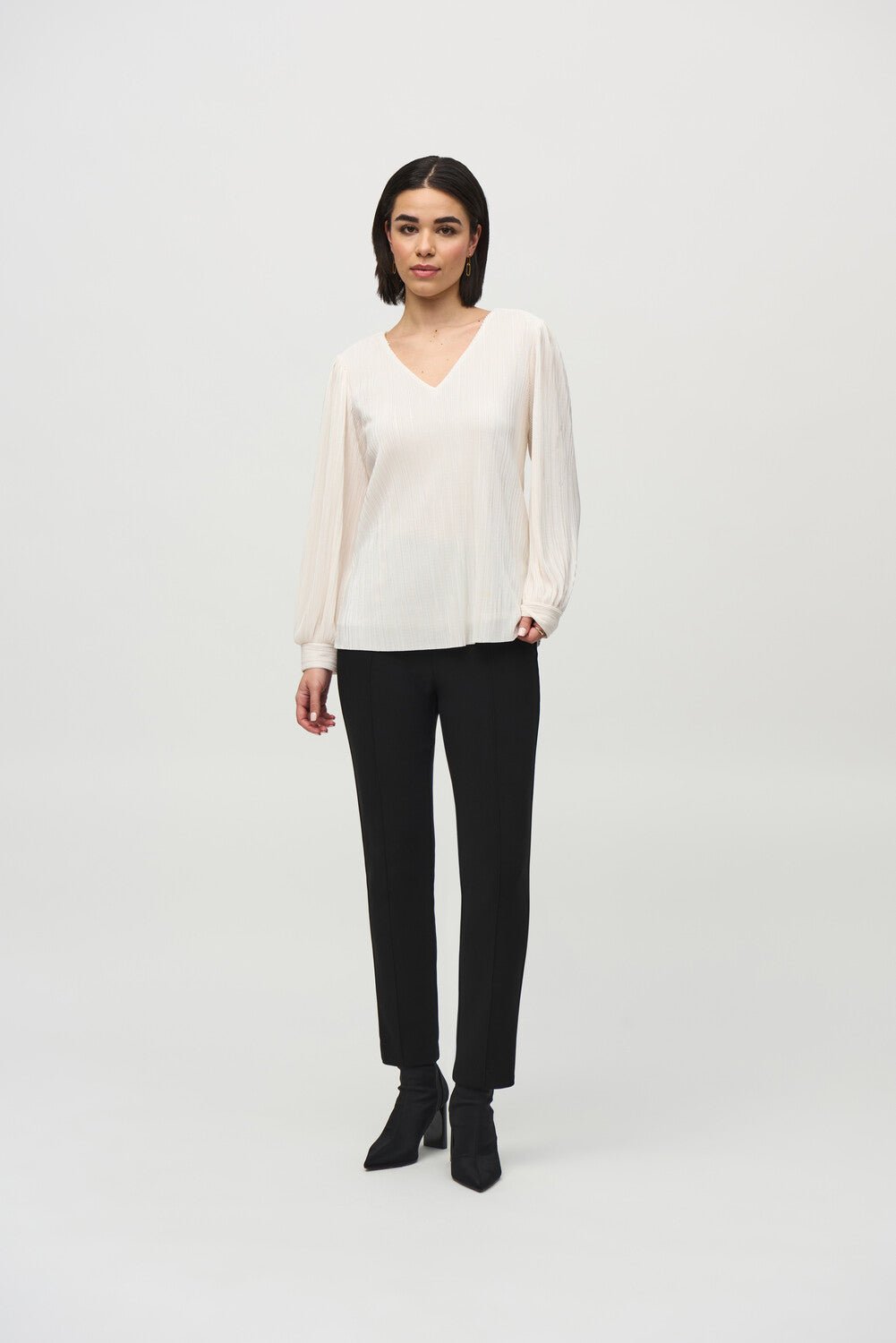 Joseph Ribkoff | Joseph Ribkoff | Pleated Vnk Top | Cloister Collection | EVENINGSEPARATE