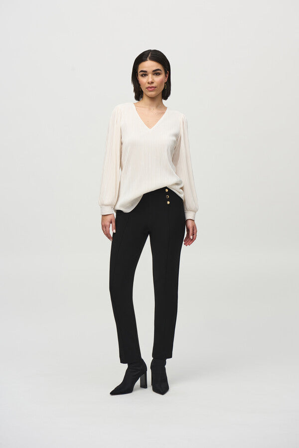 Joseph Ribkoff | Pleated Vnk Top