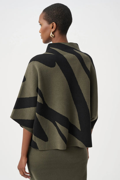 joseph ribkoff Abstract Funnel-Neck Sweater 263936