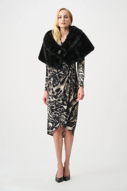 joseph ribkoff Faux Fur Shawl Wrap 263740