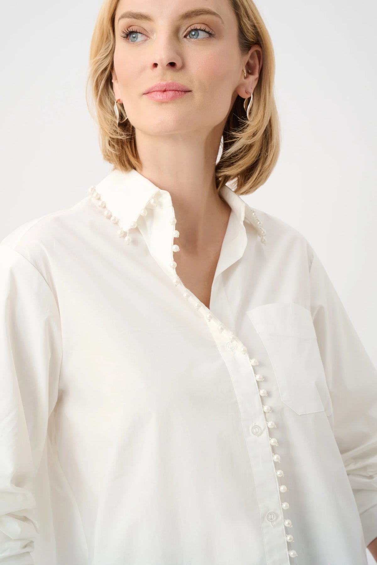 joseph ribkoff Pearl-Trim Button-Down Shirt 26392