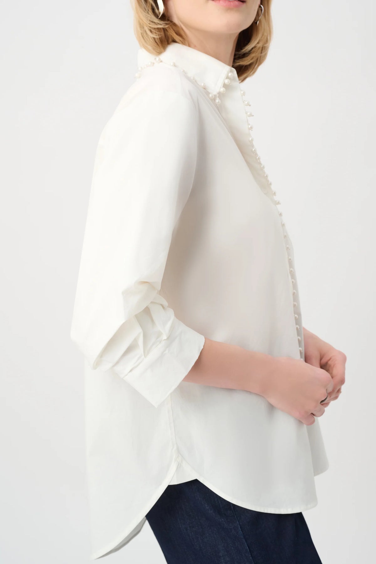 joseph ribkoff Pearl-Trim Button-Down Shirt 26392