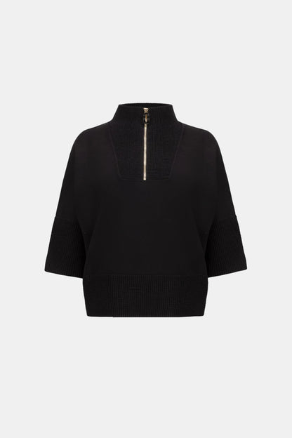 joseph ribkoff Ribbed Trim Half-Zip Pullover 263937