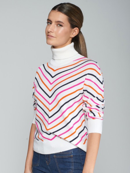 Vilagallo | Chevron Turtleneck Sweater