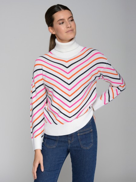 Vilagallo | Chevron Turtleneck Sweater