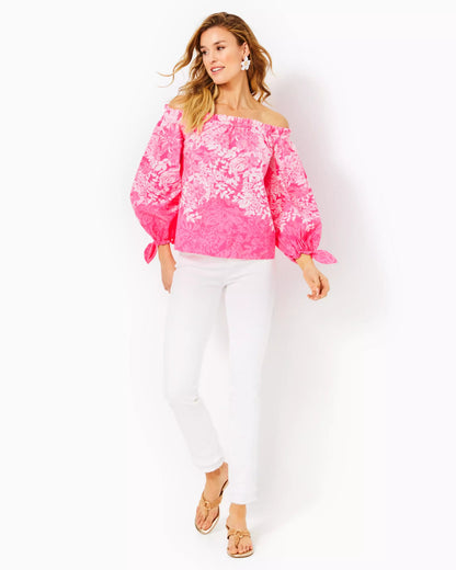 Lilly Pulitzer | Lilly Pulitzer | Jamielynn Long Sleeve Off - the - shoulder Top | Cloister Collection | LADIES